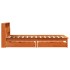 Cama con estantería sin colchón madera maciza marrón 75x190