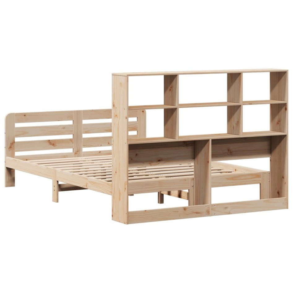 Estructura de cama sin colchón madera maciza de pino 135x190