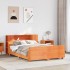 Estructura de cama sin colchón madera maciza marrón 135x190