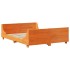 Estructura de cama sin colchón madera maciza marrón 135x190