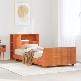 Estructura de cama sin colchón madera maciza marrón 75x190