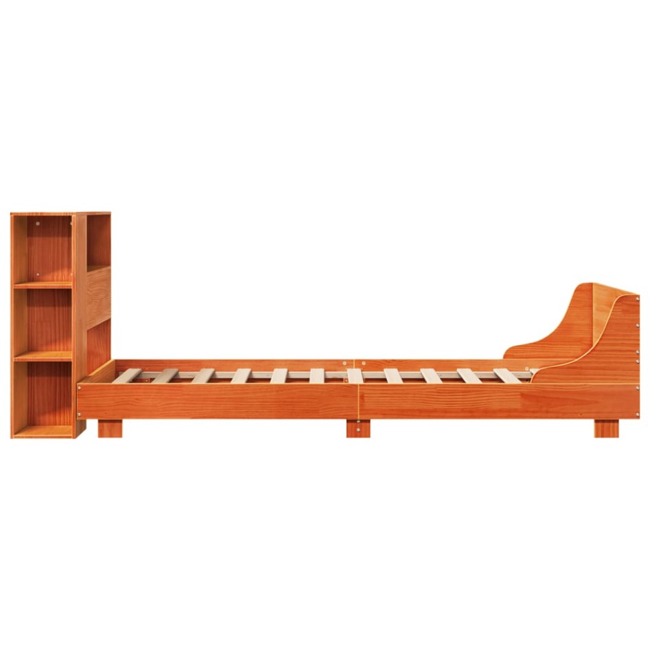 Estructura de cama sin colchón madera maciza marrón 75x190