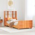 Cama con estantería sin colchón madera maciza marrón 100x200