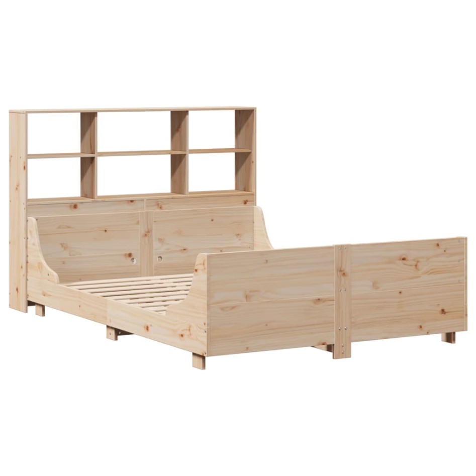 Cama con estantería sin colchón madera maciza