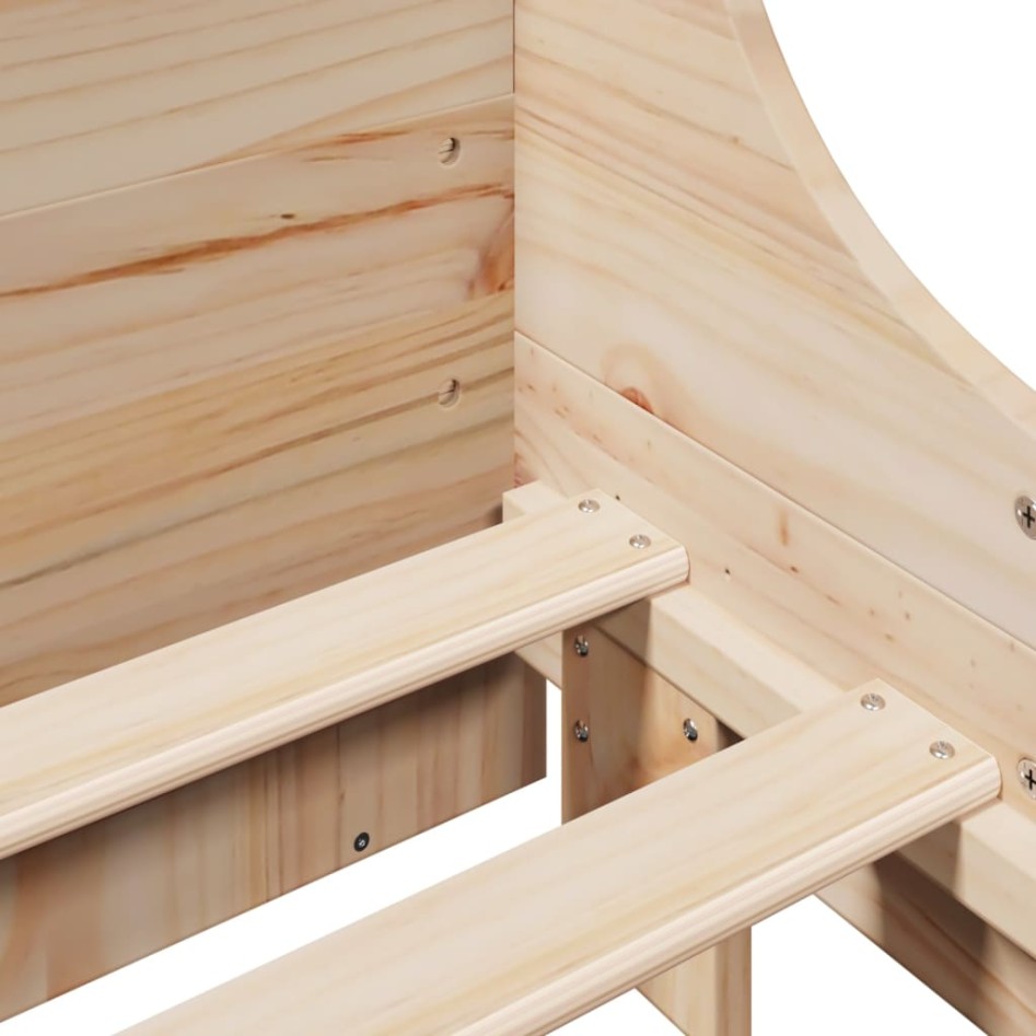 Cama con estantería sin colchón madera maciza