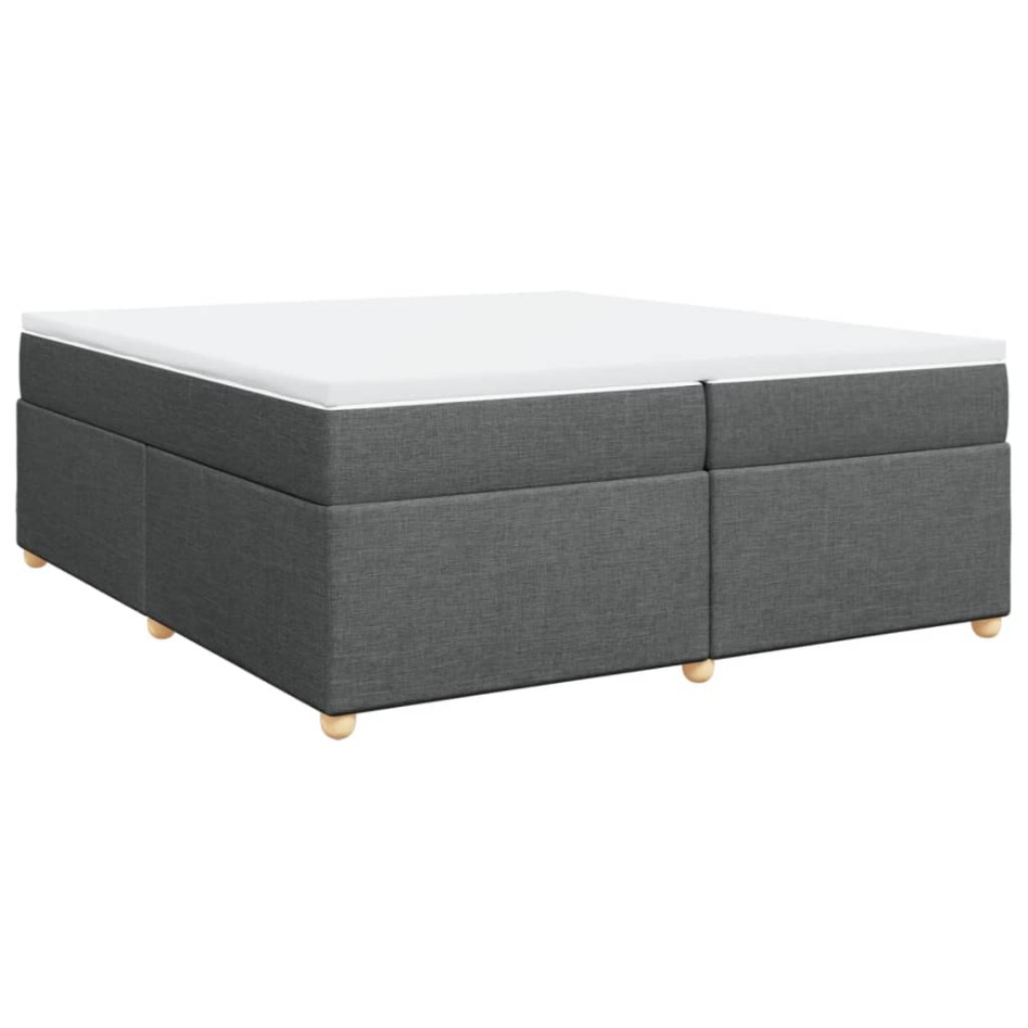 Cama box spring con colchón tela gris oscuro 200x200
