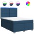 Cama box spring con colchón tela azul 140x200