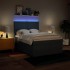 Cama box spring con colchón tela azul 140x200