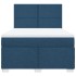 Cama box spring con colchón tela azul 140x200