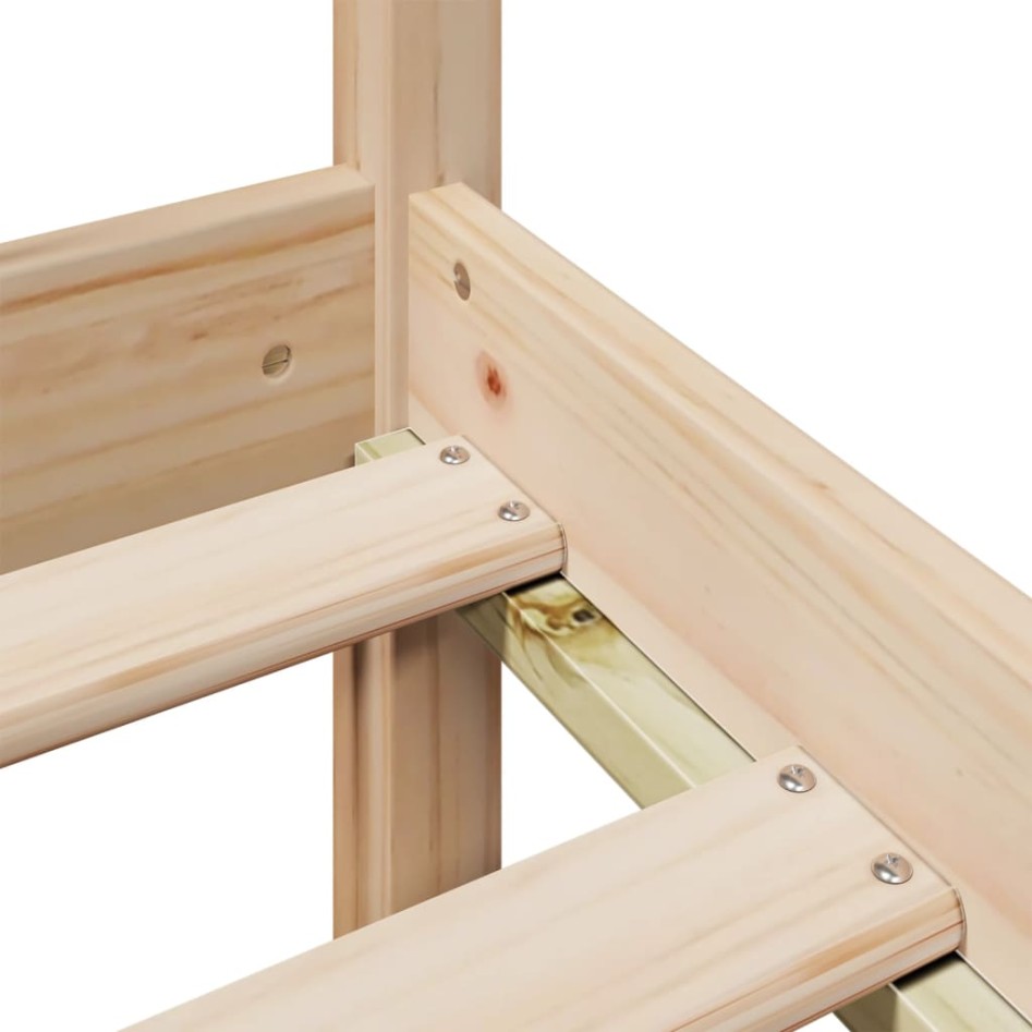 Cama con estantería sin colchón madera maciza de pino