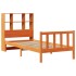 Cama con estantería sin colchón madera maciza marrón 100x200