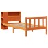 Cama con estantería sin colchón madera maciza marrón 75x190