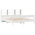 Cama con estantería sin colchón madera maciza blanca 200x200