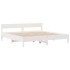 Cama con estantería sin colchón madera maciza blanca 200x200
