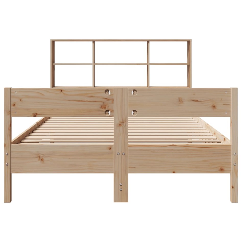 Cama con estantería sin colchón madera maciza de pino