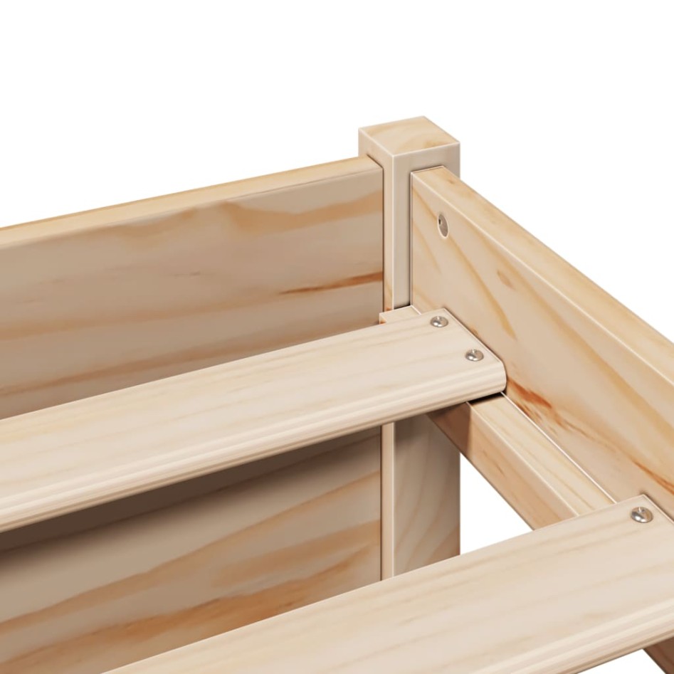 Cama con estantería sin colchón madera maciza de pino