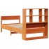 Cama con estantería sin colchón madera maciza marrón 100x200