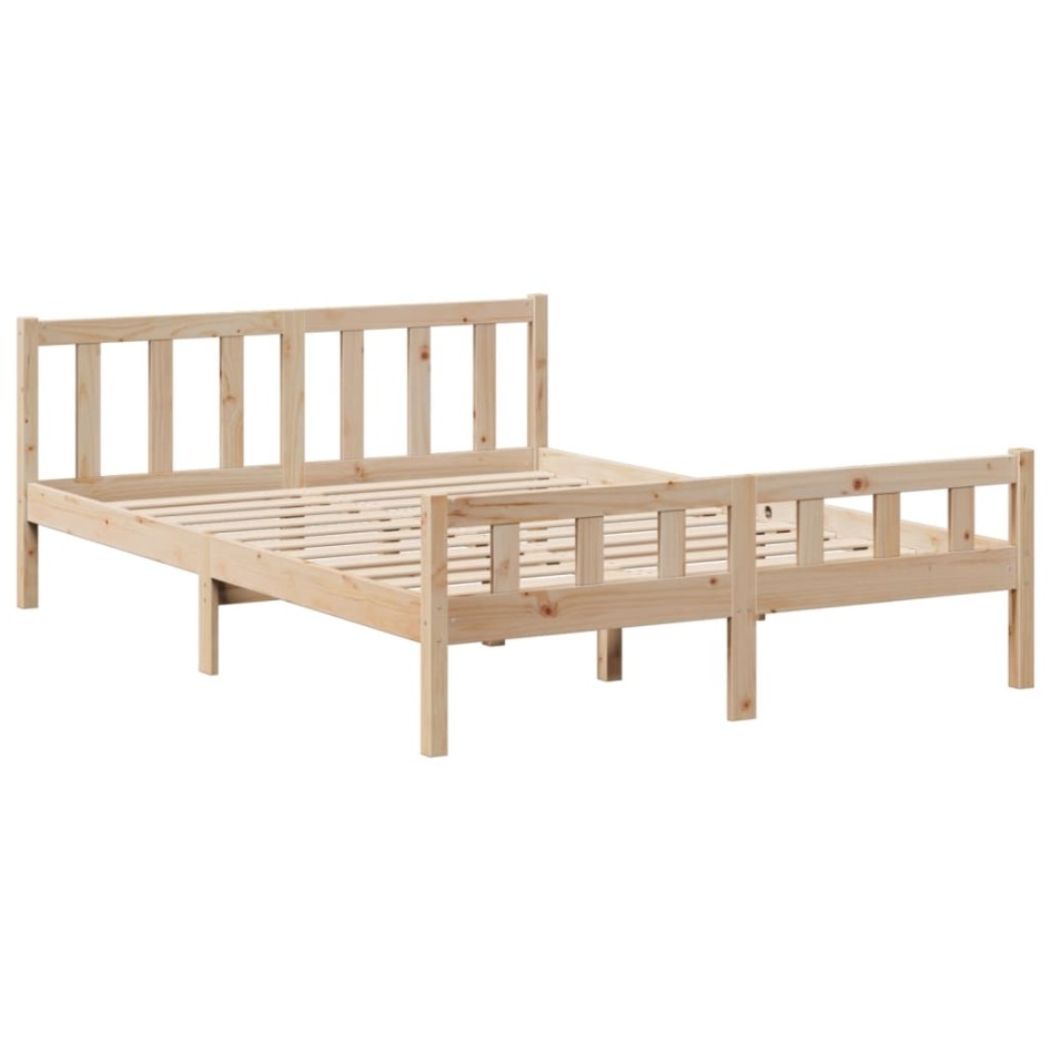Cama con estantería sin colchón madera maciza de pino