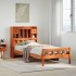 Cama con estantería sin colchón madera maciza marrón 90x190