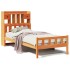 Cama con estantería sin colchón madera maciza marrón 90x190
