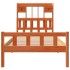 Cama con estantería sin colchón madera maciza marrón 90x190