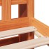 Cama con estantería sin colchón madera maciza marrón 90x190
