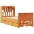Cama con estantería sin colchón madera maciza marrón 100x200
