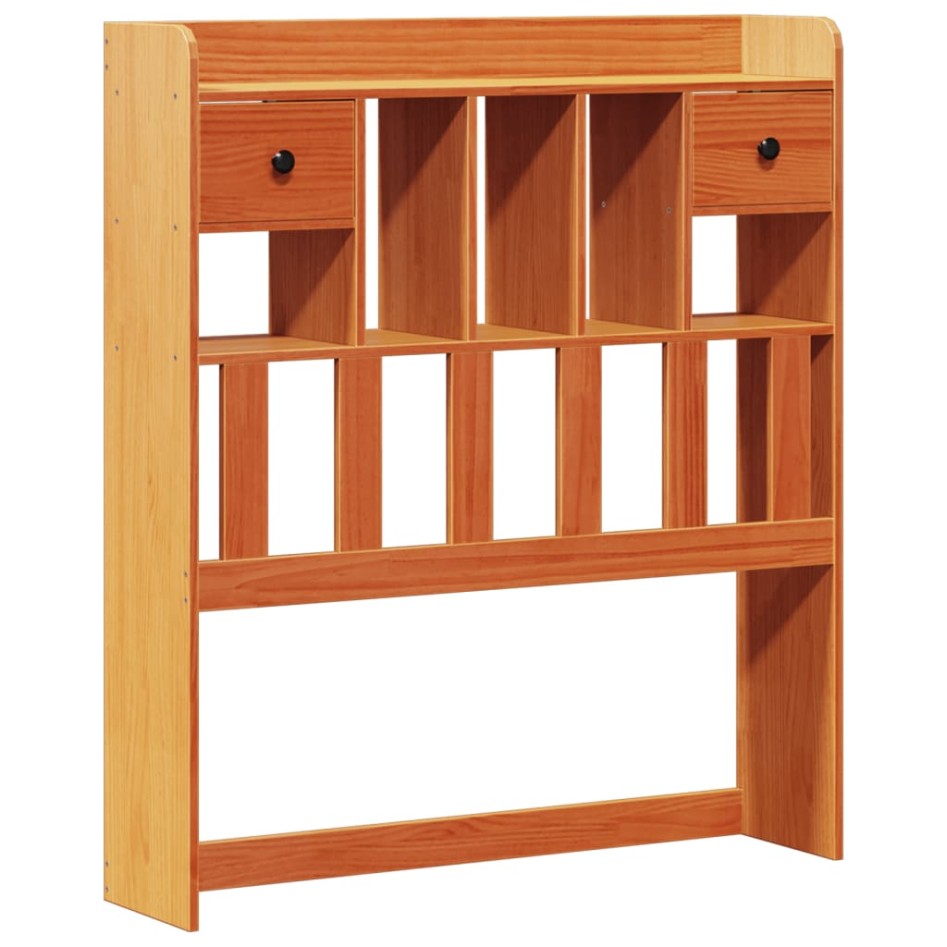 Cama con estantería sin colchón madera maciza marrón 100x200