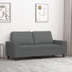 Sofá de 2 plazas de tela gris oscuro 140 cm