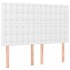 Cama box spring colchón y LED cuero sintético blanco 140x190