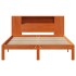 Cama con estantería sin colchón madera maciza marrón 140x200