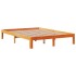 Cama con estantería sin colchón madera maciza marrón 120x190