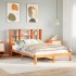 Cama con estantería sin colchón madera maciza marrón 140x190