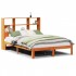 Cama con estantería sin colchón madera maciza marrón 140x190