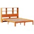 Cama con estantería sin colchón madera maciza marrón 140x190