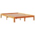 Cama con estantería sin colchón madera maciza marrón 140x190