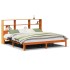Cama con estantería sin colchón madera maciza marrón
