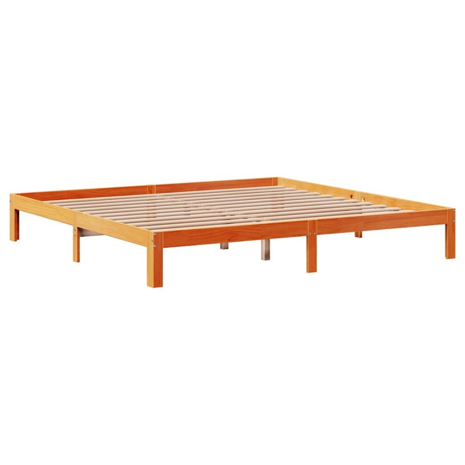 Cama con estantería sin colchón madera maciza marrón