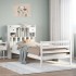 Cama con estantería sin colchón madera maciza blanca 100x200