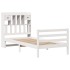 Cama con estantería sin colchón madera maciza blanca 100x200