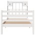 Cama con estantería sin colchón madera maciza blanca 100x200