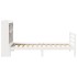 Cama con estantería sin colchón madera maciza blanca 100x200