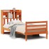 Cama con estantería sin colchón madera maciza marrón 90x190