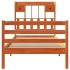 Cama con estantería sin colchón madera maciza marrón 90x190