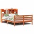 Cama con estantería sin colchón madera maciza marrón 140x200
