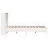 Cama con estantería sin colchón madera maciza blanca 160x200