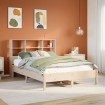 Cama con estantería sin colchón madera maciza de pino 150x200cm