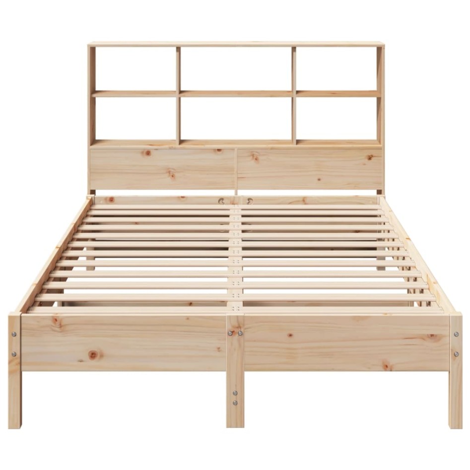 Cama con estantería sin colchón madera maciza de pino