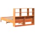 Cama con estantería sin colchón madera maciza marrón 140x190