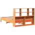 Cama con estantería sin colchón madera maciza marrón 120x190